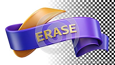 Erase banner icon, delete message for editing and correction themes png transparent image Generative AI Stock Photo