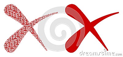 Erase Composition of Binary Digits Vector Illustration
