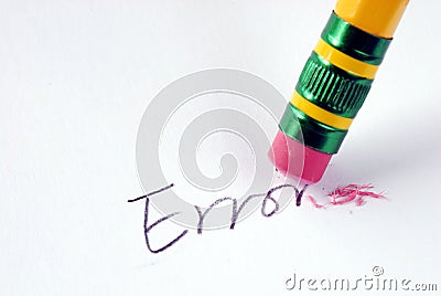 Erase the word Error with a rubber Stock Photo