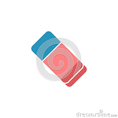 Eraser flat icon, school and education element Vector Illustration