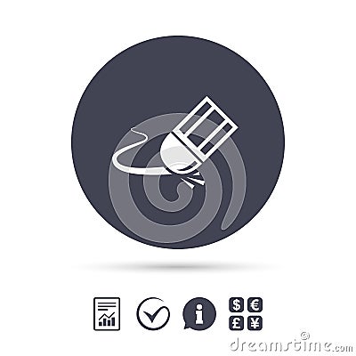 Eraser icon. Erase pencil line symbol. Vector Illustration