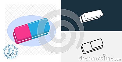 Eraser isolated icon. line, solid design element Vector Illustration