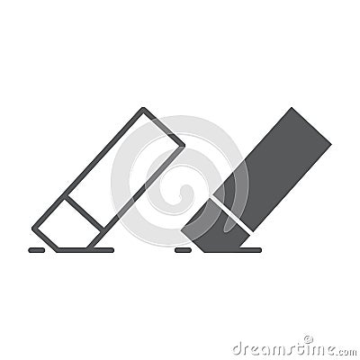 Eraser line and glyph icon Vector Illustration