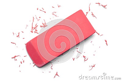 Eraser Pink Erasing Top View Stock Photo