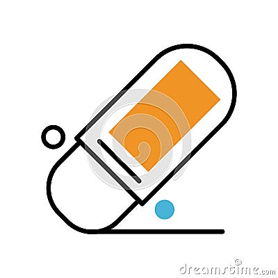 Eraser school supply line style Vector Illustration