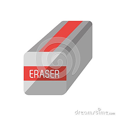 Eraser school supply isolated icon Vector Illustration