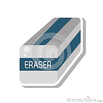 Eraser school supply isolated icon Vector Illustration