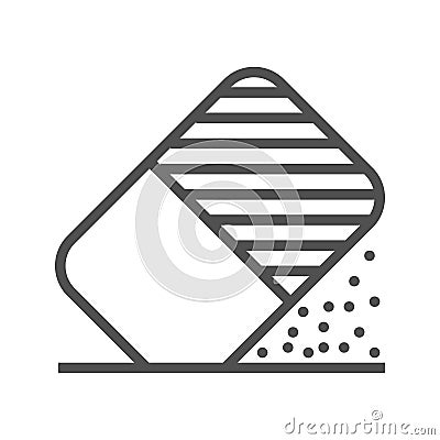 Eraser tool line icon Vector Illustration