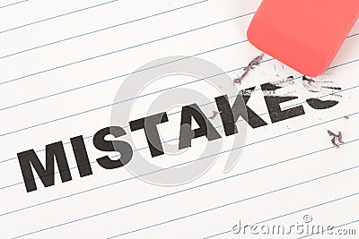 Eraser and word mistakes Stock Photo