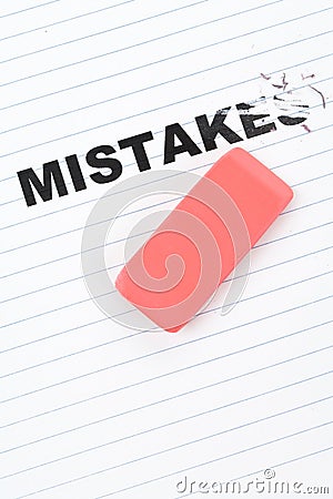 Eraser and word mistakes Stock Photo