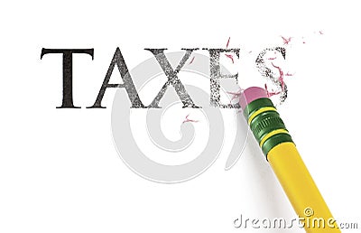 Erasing Taxes Stock Photo