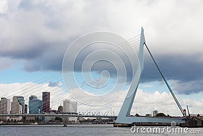 Erasma Bridge to Rotterdam, Nideranda, Editorial Stock Photo