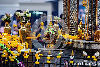 Erawan Shrine in Bangkok,Thailand Stock Photo