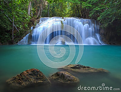 Erawan Waterfall, Kanchanaburi, Thailand Stock Photo