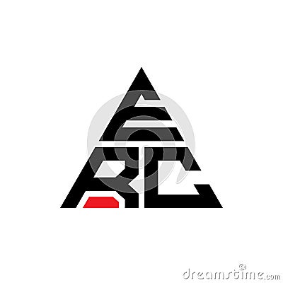 ERC triangle letter logo design with triangle shape. ERC triangle logo design monogram. ERC triangle vector logo template with red Vector Illustration