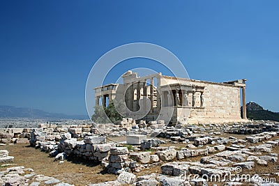Erechtheion temple, Acropolis Stock Photo
