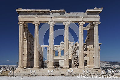 Erechtheion temple, Acropolis of Athens Stock Photo