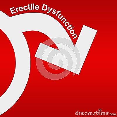 Erectile Dysfunction Red White Stock Photo