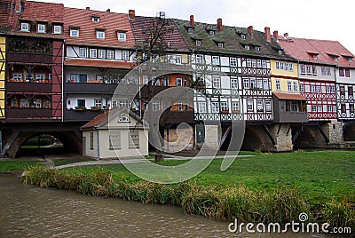 Erfurt Kraemerbruecke 06 Stock Photo