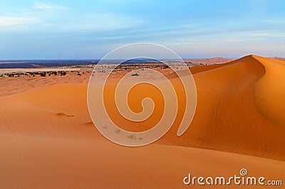 Erg Chebbi Sand dunes near Merzouga in the morning, Morocco Stock Photo