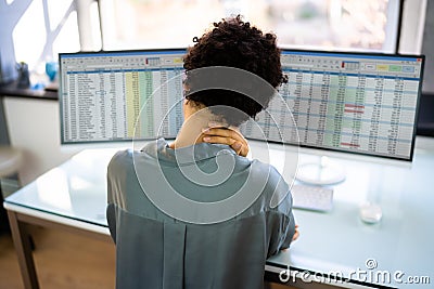 Ergonomic Computer Chair Bad Posture Stock Photo