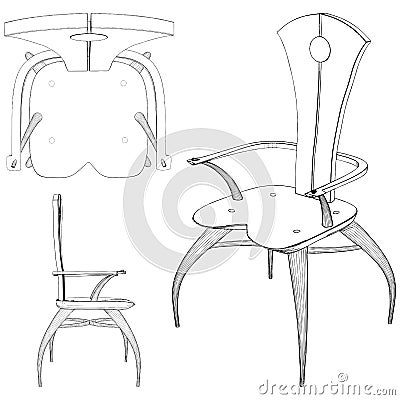 Ergonomic Elbow Chair Vector. A Vector Illustration Of Chair. Vector Illustration