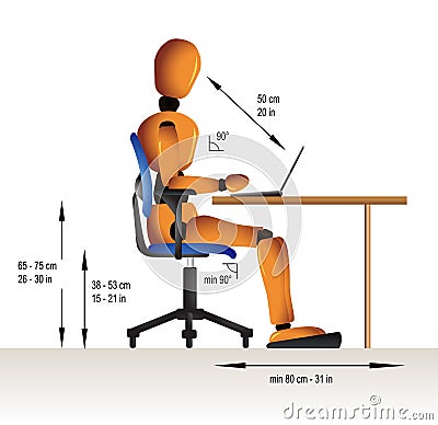 Ergonomic sitting Vector Illustration