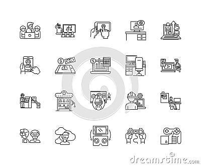 Ergonomics line icons, linear signs, vector set, outline concept illustration Vector Illustration