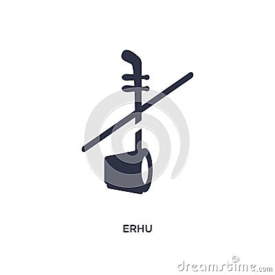erhu icon on white background. Simple element illustration from asian concept Vector Illustration