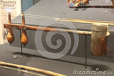 Erhu musical instrument, Te Papa Museum in Wellington, New Zealand Editorial Stock Photo