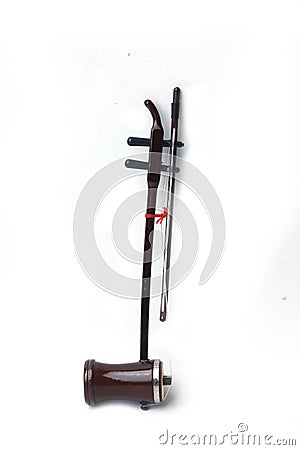 Erhu - traditional Chinese musical instrument isolated on white background Stock Photo