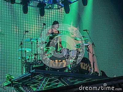 Eric Singer Drummer of Rock Band Kiss Editorial Stock Photo