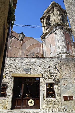 Saint Giuliano church located in historic center of Erice. The church was built in 1076 by Roger t Editorial Stock Photo