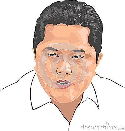 Erick Thohir - Vector Portrait Vector Illustration