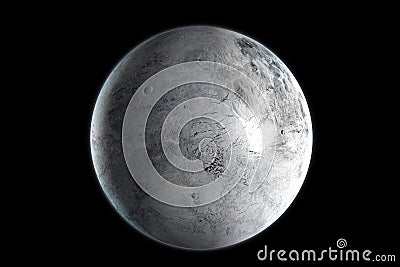 Eris dwarf planet in the outer space. 3D Rendering Stock Photo