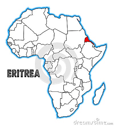 Eritrea Africa Map Vector Illustration