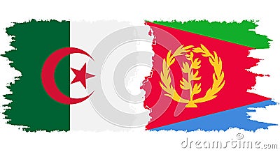 Eritrea and Algeria grunge flags connection vector Vector Illustration