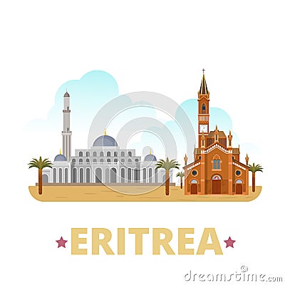 Eritrea country design template Flat cartoon style Vector Illustration