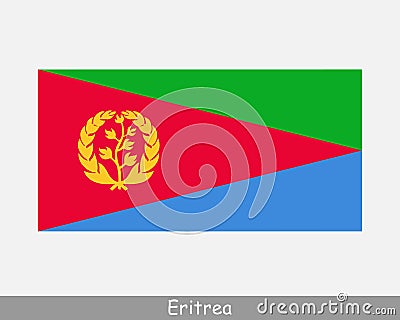 National Flag of Eritrea. Eritrean Country Flag. State of Eritrea Detailed Banner. EPS Vector Illustration Cut File Vector Illustration