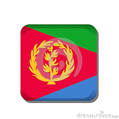 Eritrea flag vector button icon isolated on white background Vector Illustration