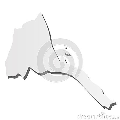 Eritrea - grey 3d-like silhouette map of country area with dropped shadow. Simple flat vector illustration Vector Illustration