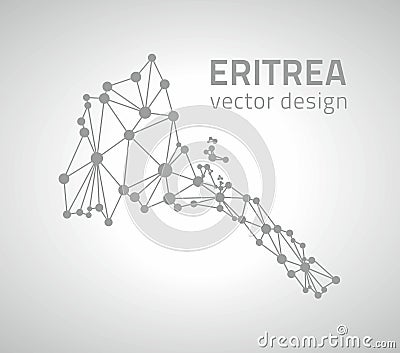 Eritrea grey dot outline vector triangle map Vector Illustration