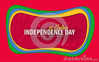 Eritrea. Independence day greeting card. Paper cut style. Vector Illustration