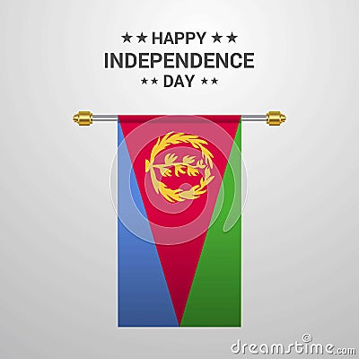 Eritrea Independence day hanging flag background Vector Illustration