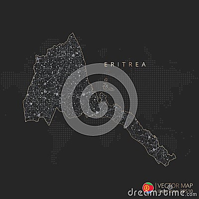 Eritrea map abstract geometric mesh polygonal light concept Vector Illustration