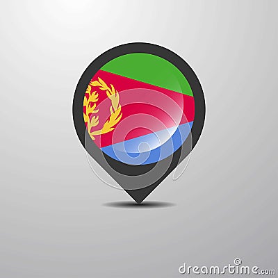 Eritrea Map Pin Vector Illustration