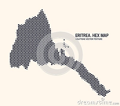 Eritrea Map Vector Hexagonal Half Tone Pattern Isolated On Light Background Vector Illustration
