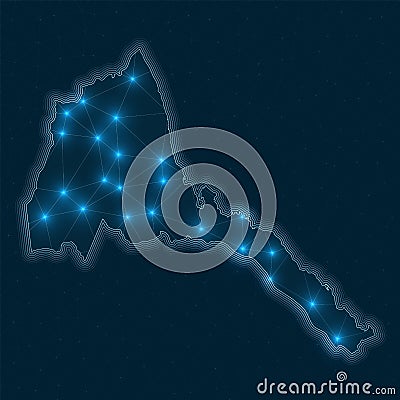 Eritrea network map. Vector Illustration