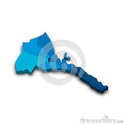 Eritrea political map of administrative divisions Vector Illustration