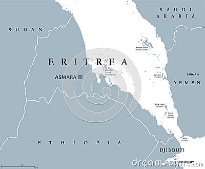 Eritrea political map Vector Illustration